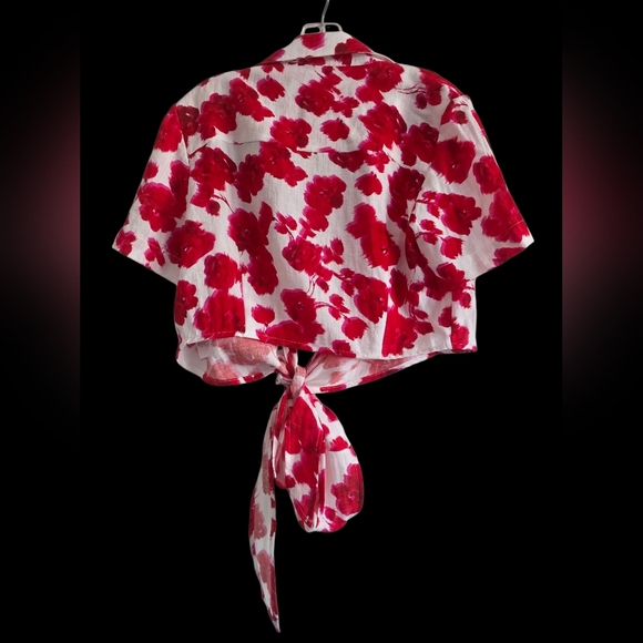 Kookai Red and White Floral Top Size Medium - Picture 2 of 6